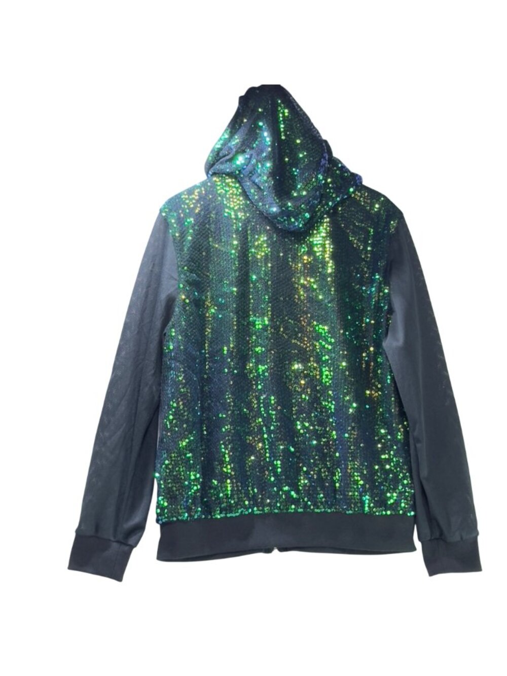 ASHLEY SPORT Womens Jogging Set Green Sequins Hoodie Bomber Jacket Size 14/16 - Picture 14 of 16
